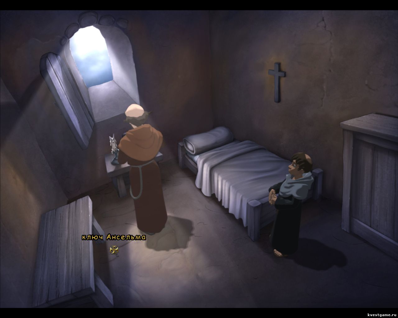 Келья Ансельма Screenshot из игры Murder in the Abbey - локация Комната Ансельма (глава 1)