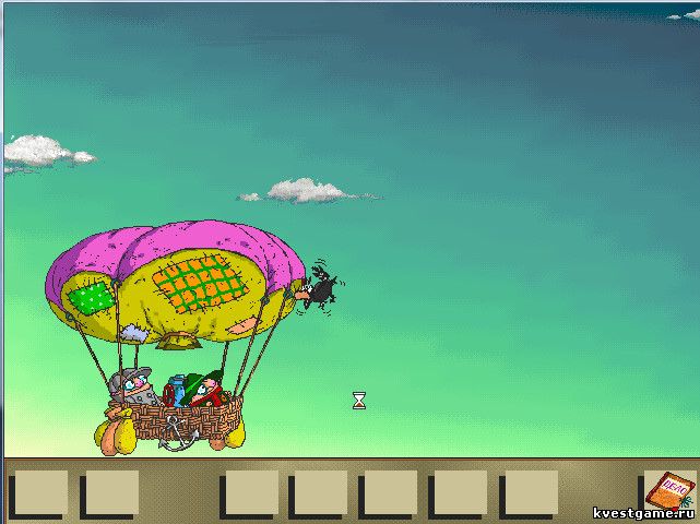 Screenshot из игры Братья Пилоты. По следам полосатого слона - локация Полет на воздушном шаре (уровень 14)