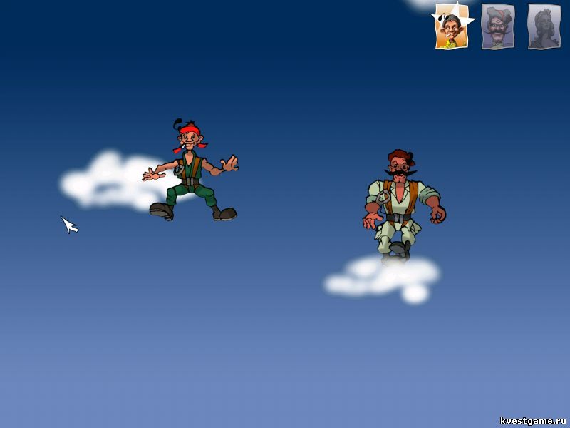 Петька и ВИЧ прыгают с парашютом Screenshot из игры Петька 3: Возвращение Аляски
