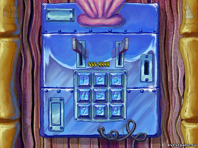 Телефонная будка Губка Боб звонит в Фальшивый шик (Spongebob Squarepants: Employee of the Month (уровень 4))