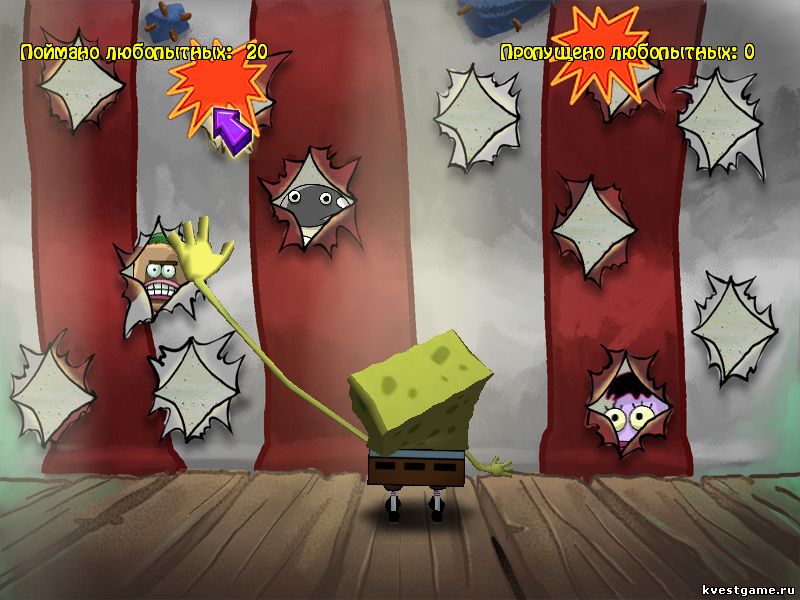 СпанжБоб раздает оплеухи (Sponge Bob Squarepants: Lights, Camera, Pants! (уровень 4))