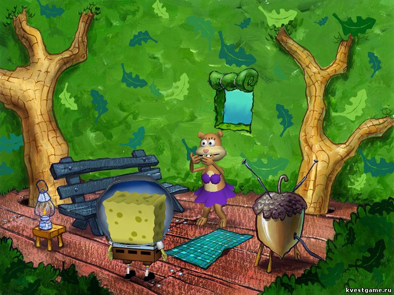 СпанжБоб принес Сэнди орешки в шоколаде (Sponge Bob Squarepants: Lights, Camera, Pants! (уровень 3))